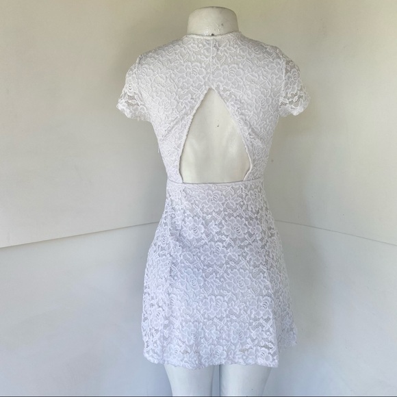 SHOW ME YOUR MUMU WHITE LACE CROCHET MINI DRESS - Picture 6 of 7